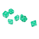 7Pcs Transparent Dice Polygon Dices For Dungeons DND MTG RPG Gaming Green