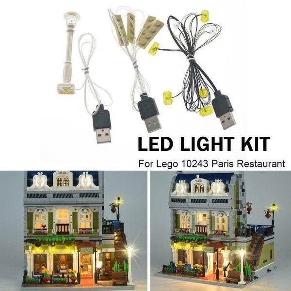 LED Light Up Kit For LEGO Restaurant House Expert Street set City Durable Favor