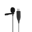 USB Lavalier Microphone Clip on Collar Condenser Lapel Mic for Meeting PC