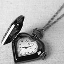 No drill collar hollow heart heart flower pocket watch black Japanese and K K9U9