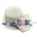 Straw Hats Girls Kids Sun Hats Summer Beach Hats Straw Woven Pocket Beige S6O5