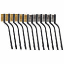 12 pieces Scratch Brush (Stainless Steel + Brass), Curved Handle Masonry br