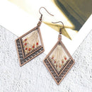 Fashion Women'S Ethnic Silk Rhombus Alloy Beads Drop Earrings Fashion Jewel