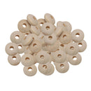 50 Pieces  DIY Wooden Flat Round Beads 8x15mm Loose Spacer Charms Natural Wood