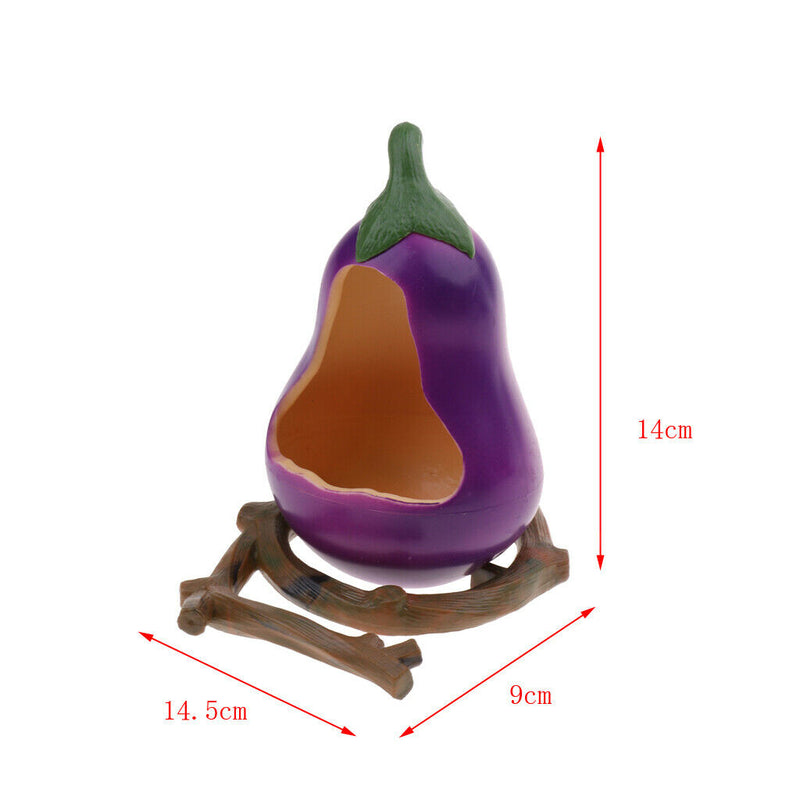 Eggplant & Pumpkin Bowls Bird Small Parrot Pigeons Cage Stand Cup