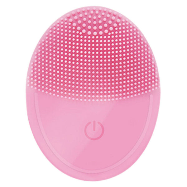 Electric Face Cleaing Brush Silicone Deep Washing Massager Cleaner (Pink)