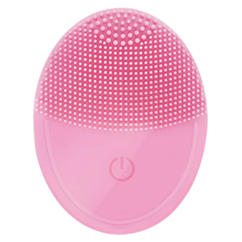 Electric Face Cleaing Brush Silicone Deep Washing Massager Cleaner (Pink)