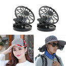 2x Clip-on Cap Mini Solar Powered Fan Portable Air Cooling Fan Handsfree
