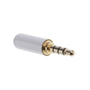 5x 3.5mm 4 Pole TRRS Male Plug headphone Jack Cable Connector White