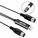 HiFing USB IN-OUT MIDI Interface Converter/Adapter with 5-PIN DIN MIDI Cabl V3E8