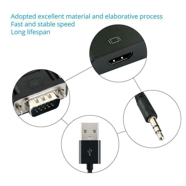 VGA to HDMI 1080P Converter HD Audio AV HDTV Audio Cable HDMI Adapter #gib