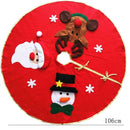 100cm Red Embroidered Non-woven Christmas Tree Skirt Xmas Home Ornament SN9F