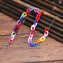 Boho Rainbow Acrylic Link Chain Necklace Bohemian Choker Necklace Jewelry G Kw