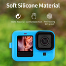 Silicone Housing Cover for GoPro Hero 9 with Lens Cap + Lanyard (Blue)