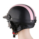 Motorcycle Motorbike Open Face Helmet Visor with Goggles - Pink