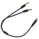 5X(AUX 3.5mm Audio Mic Splitter Cable Female to 2 Male Headphone Microphon M5A4)
