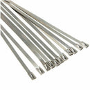 10Pcs 17.7" Stainless Steel Locking Cable Ties For Exhaust Pipe Header Wrap