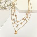 Star Moon Pendant Clavicle Chain Women Multilayer Necklace Jewelry Gift