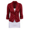 Women's Casual Work Solid Color Knit Blazer Plus Size One button Jacket(red P9V5