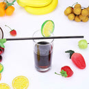 5pcs Reusable Stainless Steel Drinking Straws with Cleaning Brush (Black) A
