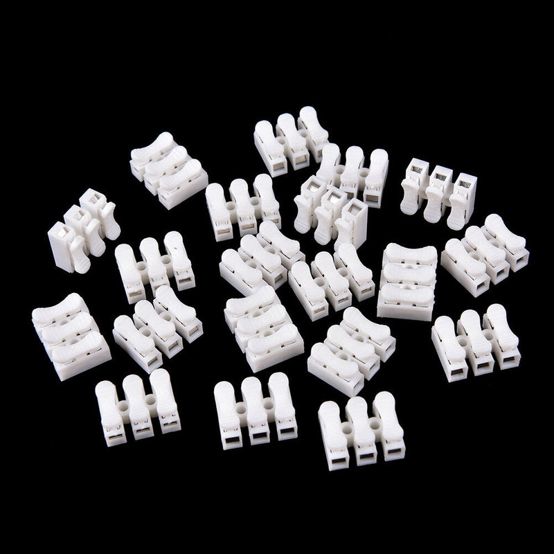 20x Self Locking mini 3Pin Cable Connectors Quick Splice Lock Wire Terminals Cy