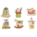 30pcs DIY Wooden Chips Santa Claus Pendants Christmas Tree Hanging Ornament A