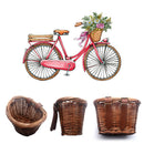 Bike Brown Front Basket Bicycle Cycle Shopping Flower Children Kids Girls