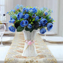 Artificial Plastic Rattan Flower Vase Roses Floral Storage Round Basket Hom U3M6