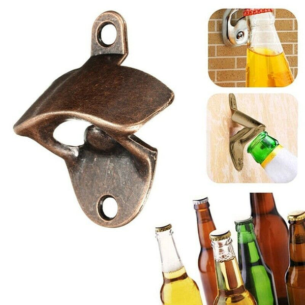 10 Piece Wall Mounted Beer Bottle Opener Bronze Soda Beer Wine Cap Opener w Q7O8
