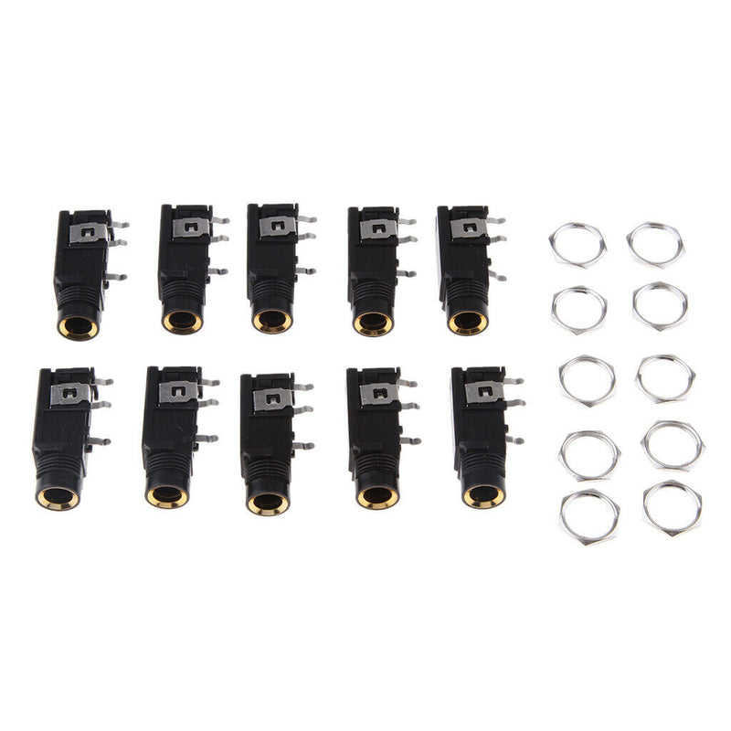 Female Jack / Jack 10Pcs 6.35mm / 6.35mm 3Pins Stereo Microphone