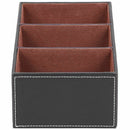 1pcs Leather Remote control CD organizer phone desktop Storage Box(Brown)
