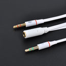 3.5mm AUX Audio Mic Splitter Cable Earphone Headphone Adapter Female to 2 Male