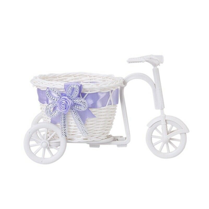 Tricycle Flower Basket Wicker for Flower Vase and Gift Decoration Storage -