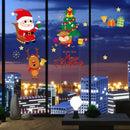 2pcs Snowman Self-adhesive Removable Shop Decals Merry Christmas Wall Stickers