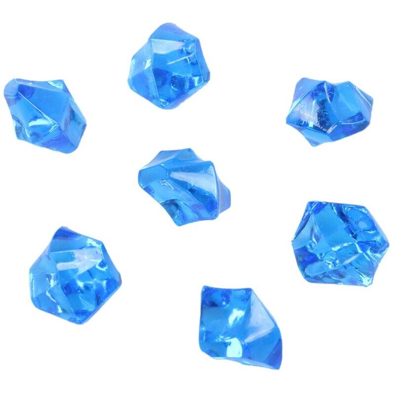 150 Pcs Blue Plastic Irregular Crystal Stone Fish Tank Ornament