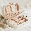 Korean Girls Earrings Plate Jewelry Box Ear Stud Ring Storage Box (White) A