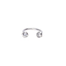 Horseshoe Crystal 316L steel lip chin ring ear barbell