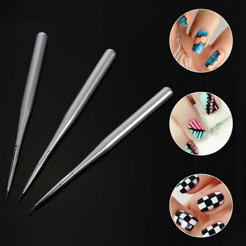 3x uv gel liner brush set painting acrylic pen gourd handle nail art tools  z Gn
