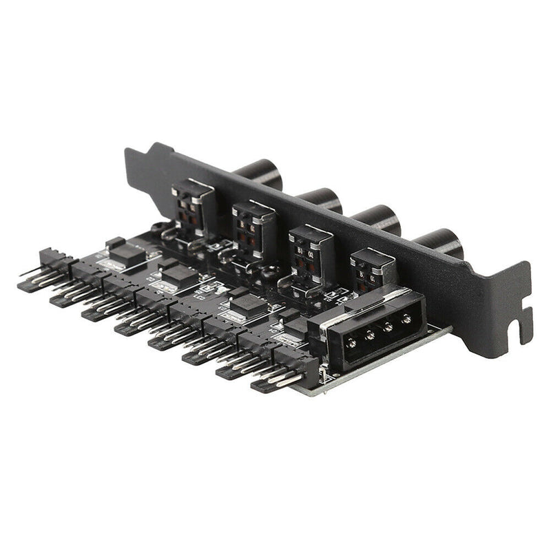 8 Channels PC Case Cooling Fan HUB 4 Knob Radiator Speed Controller (4 Pin)