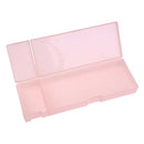 Pink Durable Clear Plastic Pencil Case School Supplies Pen Holder Stationery