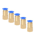 5x Brass Female 12.7mm ID 1/4" NPT Thread Fitting Connector Pneumatic Joint