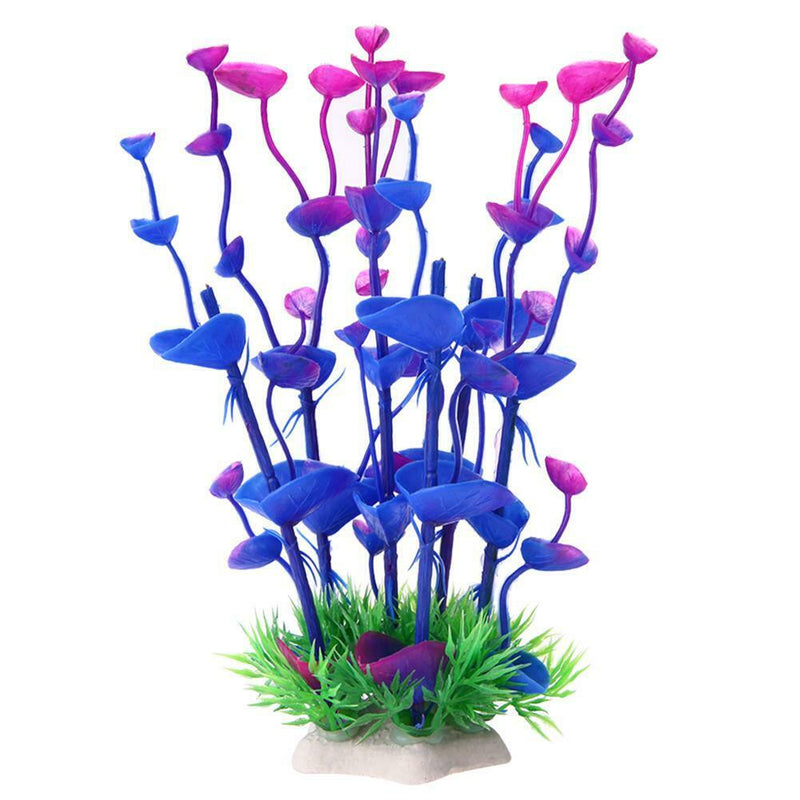 Purple Artificial Plastic Grass Fish Tank Water Plant Aquarium Decor A