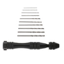 Aluminium Hand Drill Rotary Tools + 10x Twist Drill Bit 0.5mm-3.0mm Black