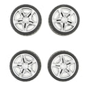 1:10 Scale 4pcs Rubber 5 Spoke Wheel Rim & Tyres For RC Racing Car Parts