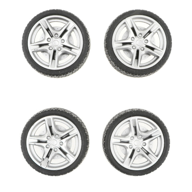 1:10 Scale 4pcs Rubber 5 Spoke Wheel Rim & Tyres For RC Racing Car Parts