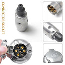 7 Pin Metal Trailer Plug Towbar Towing Lights Socket Car Van Caravan 12V A_