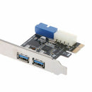 2 Ports PCI Express USB 3.0 Front Panel with Control Card Adapter 4Pin 20 PiC2W5