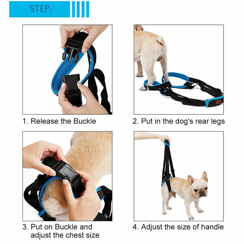 Doglemi Pet Dogs Aid Assist Tool Adjustable Dog Lift Harness For Back Legs PN1S9