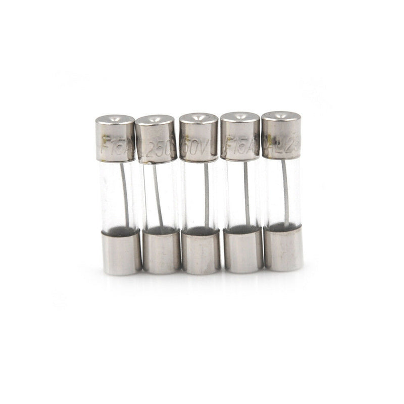 100Pcs/Box 5*20mm 15A 250V Fuses 15 Amp Glass Tube Fast-Blow Fuse A Nw