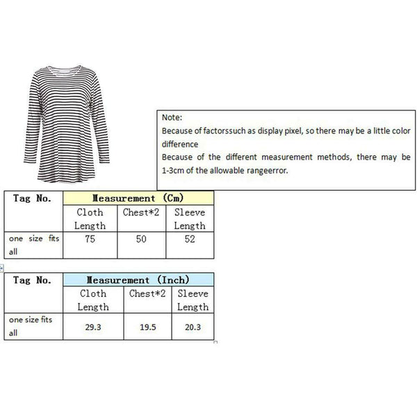 Long Sleeve Nursing T-Shirt for Pregnant Women Striped Maternity Clothes A#S
